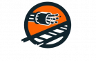 Logo mit Kabeln und Gleisen